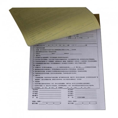 printing customized design triplicate carbonless bill book size A5